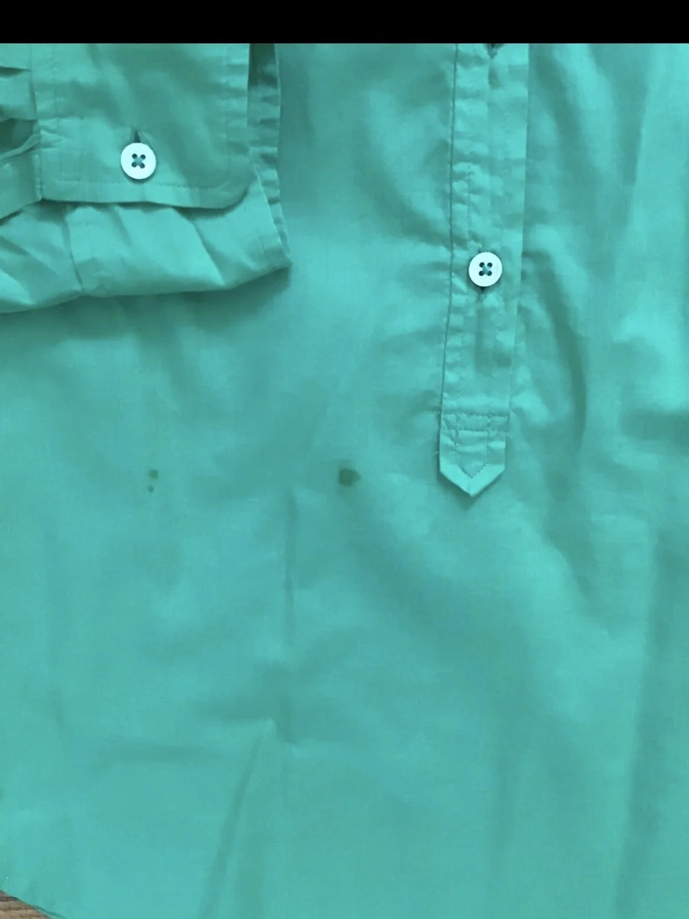 Luxe J.Crew Ladies 2 / XS Solid Green Button-Front Blouse,100% Cotton,Flaws